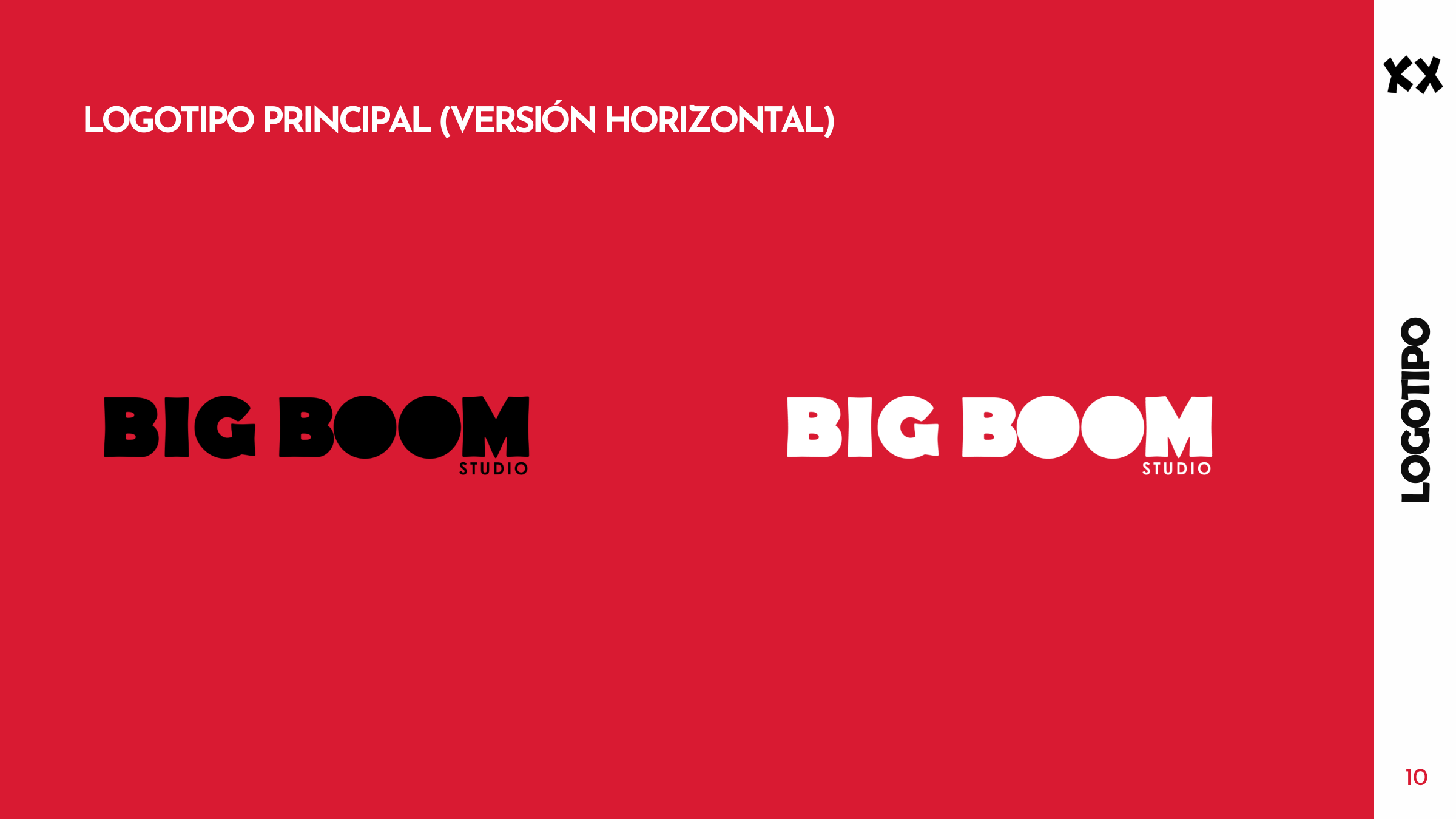 Logotipo horizontal: página original del brand book Big Boom