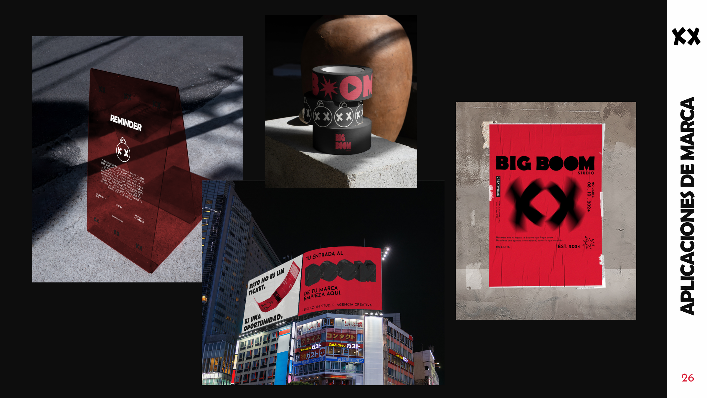 Aplicaciones de marca: página original del brand book Big Boom