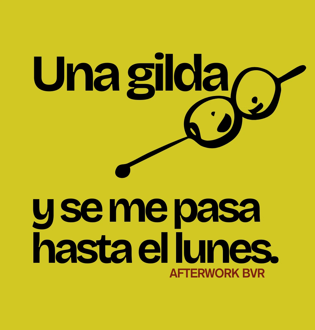 Gráfica amarilla y verde Una gilda y se me pasa hasta el lunes