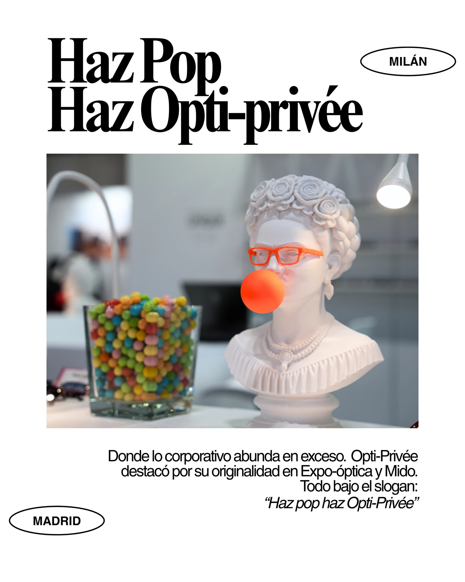 Aplicación tipográfica e imagen principal de Haz Pop